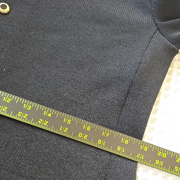 St. John Elegant Black Zip Military Cardigan Coat with Gold  Size 12 - Picture 12 of 16